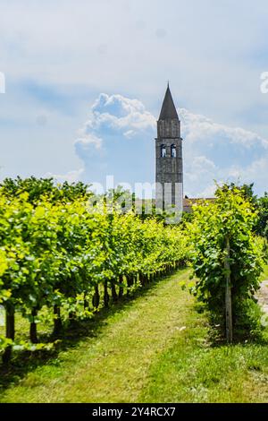 AQUILEIA, ITALIEN – 2. JUNI 2024: Archäologisches Gebiet der ehemaligen Cal und Rizzi. Diese Stätte zeigt antike römische Überreste, die einen Einblick in die Stadt bieten Stockfoto