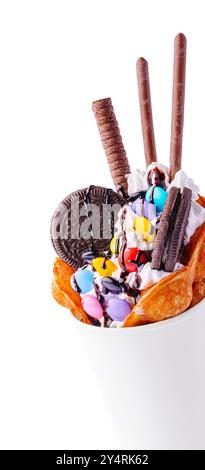 belgische Waffel mit mm's und oreo-Keksen Stockfoto