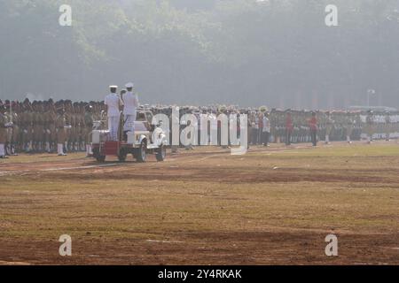 Mumbai, Maharashtra/Indien - 26. Januar 2008: Der Blick auf das Fahrzeug des Offiziers auf dem marsch am Tag der Feier der Republik Indien. Stockfoto