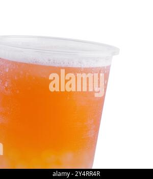 Eismilchtee mit isolierter Blase Stockfoto