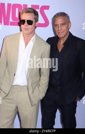 Brad Pitt, George Clooney 18/2024 die Premiere des Apple Originalfilms „Wolfs“ in Los Angeles im TCL Chinese Theatre in Hollywood, CA. Foto: I. Hasegawa/HNW/Picturelux. Stockfoto