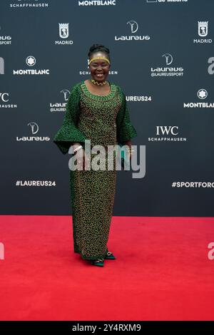 Tegla Loroupe nimmt am 22. April 2024 in Madrid an den Laureus World Sports Awards Madrid 2024 – Roter Teppich im Palacio de Cibeles Teil. Stockfoto