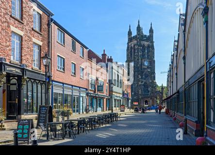 St. Mary's Church aus Market Place, Stockport, GTR Manchester, England, Großbritannien Stockfoto