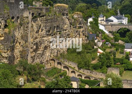 Bock Casemates, eine felsige Festung in Luxemburg-Stadt Stockfoto