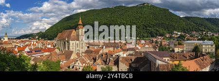 Panorana des alten Stadtzentrums von Brasov und Tampa, Rumänien, Europa Stockfoto