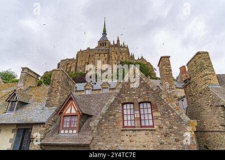 Mont Saint Michel, eine UNESCO-Insel in der Normandie, Frankreich, Europa Stockfoto