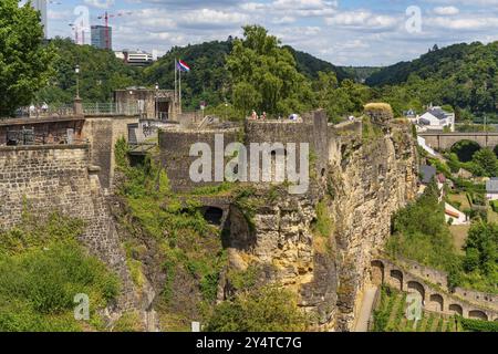 Bock Casemates, eine felsige Festung in Luxemburg-Stadt Stockfoto