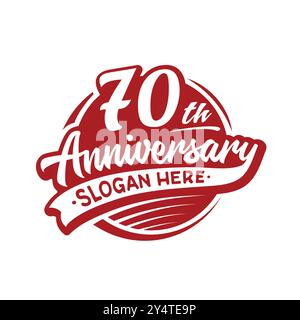 Designvorlage zum 70-jährigen Jubiläum. Vektor und Illustration. 70. Logo. Stock Vektor