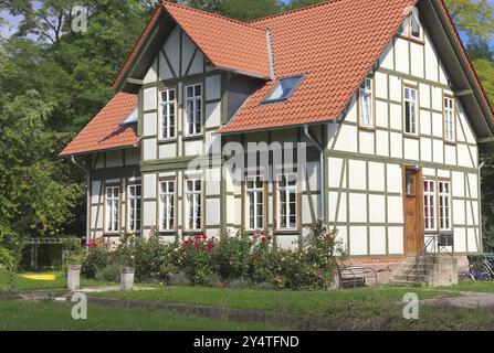 Charmantes klassisches Halbzeithaus in Göttingen, Deutschland - gedreht im September 2015 Stockfoto