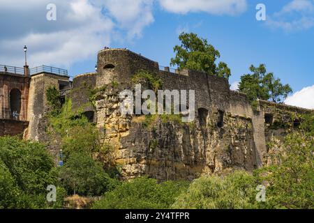 Bock Casemates, eine felsige Festung in Luxemburg-Stadt Stockfoto