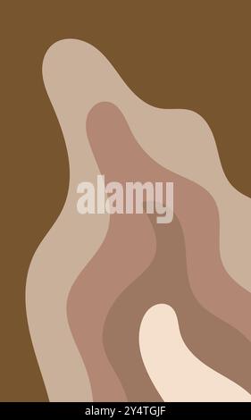 Abstrakter Hintergrund mit geschwungenen Formen in Brauntönen. Geeignet für Grafikprojekte, Hintergründe, Website-Designs und künstlerische Präsentationen Stock Vektor