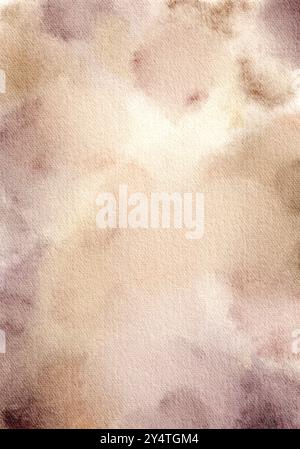 Sandy Watercolor Heller Beige Hintergrund. Braune Alkoholtinte Imitation. Verschwommene goldene Verlaufsdarstellung. Textur für Verpackung, Banner und Broschüre Stockfoto