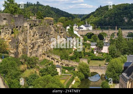 Bock Casemates, eine felsige Festung in Luxemburg-Stadt Stockfoto