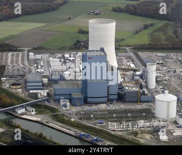 Neubau des EON-Kraftwerks in Datteln. Kraftwerk, Energieversorger, Baustelle, Klage Stockfoto