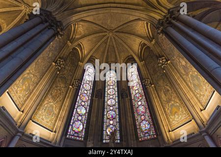 Das Innere der Kathedrale von Lille, die Basilika Notre Dame de la Treille in Lille, Frankreich, Europa Stockfoto