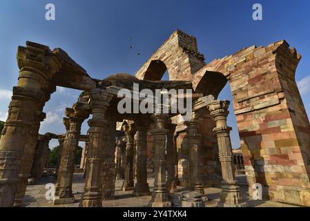 Qutub Minar, UNESCO-Weltkulturerbe in Neu-Delhi, Indien, Asien Stockfoto