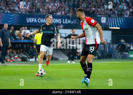 Am Ball Florian Wirtz (Bayer Leverkusen, #10) Feyenoord Rotterdam vs. Bayer Leverkusen, Fussball, Champions League, 1. Spieltag, Saison 2024/2025, 19.09.2024 Foto: Eibner-Pressefoto/Justin Derondeau Stockfoto