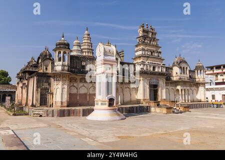 Puschkar, Rajasthan, Indien. Der Rangji-Tempel in Pushkar. Stockfoto