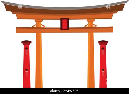 Illustration Zum Japanischen Schrein Stock Vektor