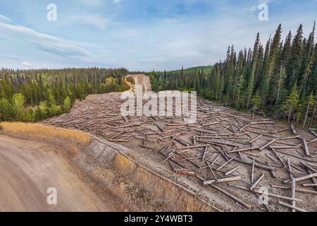 Die Gasfernleitung an der Küste im Wet'suwet'en-Territorium in North British Columbia, Kanada. Stockfoto