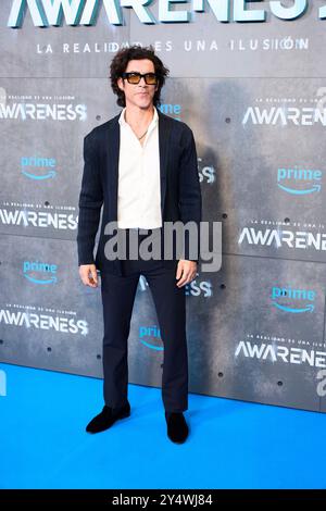 Oscar Jaenada nimmt am 10. Oktober 2023 in Madrid, Spanien, an der „Awareness“-Premiere im Capitol Cinema Teil. Stockfoto