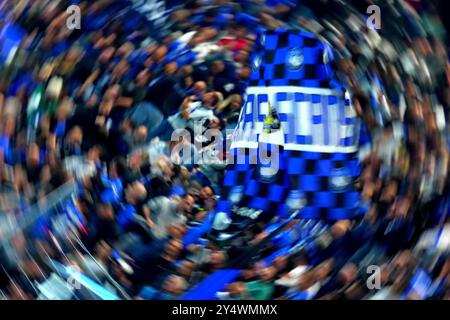 Bergamo, Italien. September 2024. Atalanas Fans beim Fußball-Spiel der UEFA Champions League zwischen Atalanta und Arsenal im Gewiss-Stadion in Bergamo, Norditalien, Donnerstag, 19. September 2024. Sport - Fußball . (Foto: Spada/LaPresse) Credit: LaPresse/Alamy Live News Stockfoto