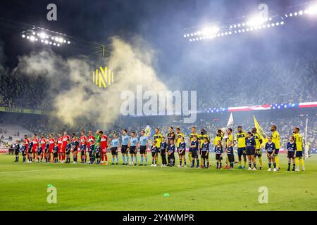 Nashville, USA. September 2024. Chicago Fire FC spielt am 18. September 2024 im GEODIS Park in Nashville, Tennessee, Nashville SC. (Foto: Kindell Buchanan/SIPA USA) Credit: SIPA USA/Alamy Live News Stockfoto