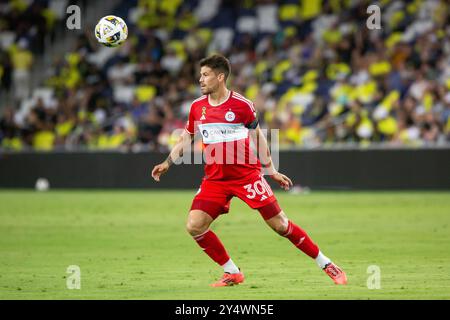 Nashville, USA. September 2024. Chicago Fire FC Mittelfeldspieler Gaston Gimenez (30). Chicago Fire FC spielt am 18. September 2024 im GEODIS Park in Nashville, Tennessee, Nashville SC. (Foto: Kindell Buchanan/SIPA USA) Credit: SIPA USA/Alamy Live News Stockfoto