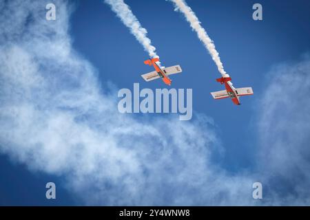 Unerschrockene Flugshows treten 2024 auf der Legacy of Liberty Airshow auf der Holloman Air Force Base in der Nähe von Alamogordo, New Mexico, auf. Stockfoto