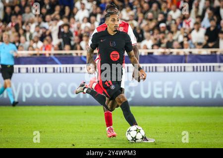 Raphael DIAS BELLOLI (Raphinha) aus Barcelona während des Fußballspiels der UEFA Champions League, League Phase MD1 zwischen AS Monaco und FC Barcelona am 19. September 2024 im Louis II Stadion in Monaco Stockfoto