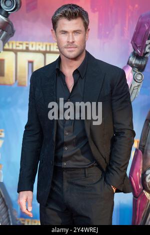 London, Großbritannien. September 2024. Im Bild: Chris Hemsworth nimmt an der europäischen Premiere von „Transformers One“ am Cineworld Leicester Square Teil. Quelle: Justin Ng/Alamy Live News Stockfoto