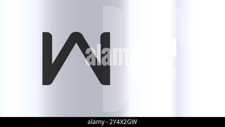 Auffallendes futuristisches Logo-Monogramm, schlankes, minimalistisches W für innovatives Technologieunternehmen, Science Bio Lab, Sportelabel, futuristisch und kosmisch inspiriert Stock Vektor