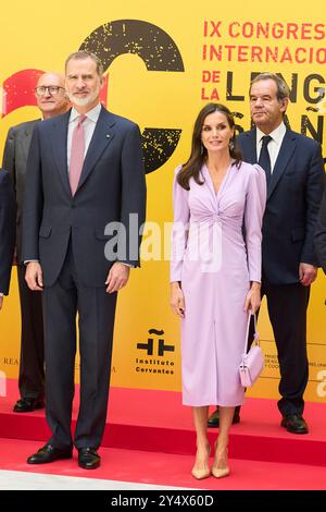 Königin Letizia von Spanien besucht am 27. März 2023 im Iberoamerikanischen Haus in Cadiz, Spanien die Ausstellungen über den Ausbruch des 9. Internationalen Kongresses der spanischen Sprache. Stockfoto