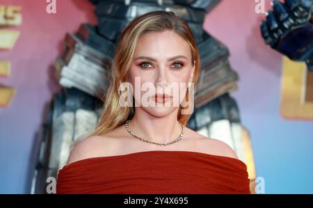 London, Großbritannien. September 2024. Scarlett Johansson nimmt an der europäischen Premiere von „Transformers One“ am Cineworld Leicester Square in London Teil. Quelle: SOPA Images Limited/Alamy Live News Stockfoto