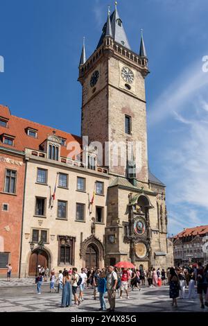 Prager astronomische Uhr am Alten Rathaus in Prag, Tschechien. Stockfoto