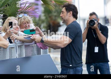 Javier Bardem kommt während des 72. San Sebastian International Film Festivals am 19. September 2024 in Donostia/San Sebastian, Spanien, im Maria Cristina Hotel an. Stockfoto