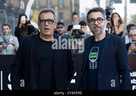 Andreu Buenafuente und Berto Romero kommen während des 72. San Sebastian International Film Festivals am 19. September 2024 in Donostia/San Sebastian, Spanien, im Maria Cristina Hotel an. Stockfoto