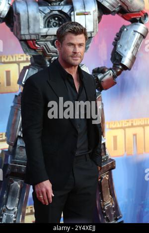 LONDON, UK, 19. SEPTMBER, 2024. CHRIS HEMSWORTH kommt bei UK Screening of TRANSFORMERS ONE 2024, CINEWORLD, Leicester Square, London. UK Credit Baz Seal/Alamy Live News Stockfoto