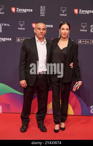 Eduard Fernandez nimmt am 29. Januar 2022 an den Feroz Awards 2022 - Roter Teppich im Auditorium in Saragossa Teil. Stockfoto