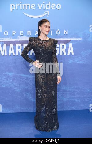 Nerea Barros besucht am 22. Februar 2022 die Premiere der Operacion Marea Negra im Capitol Cinema in Madrid. Stockfoto