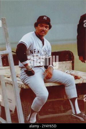 Reggie Jackson, New York Yankees, Fenway Park, Boston, 24. Juni, 1977. Stockfoto