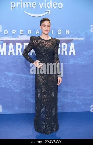 Nerea Barros besucht am 22. Februar 2022 die Premiere der Operacion Marea Negra im Capitol Cinema in Madrid. Stockfoto