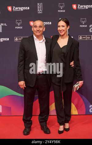 Eduard Fernandez nimmt am 29. Januar 2022 an den Feroz Awards 2022 - Roter Teppich im Auditorium in Saragossa Teil. Stockfoto