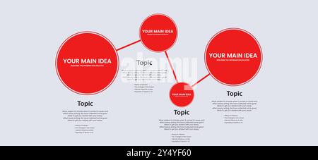 Vier rote Optionen für das Design von Infografikvorlagen, die im Geschäfts- und Finanzprozess verwendet werden Stock Vektor