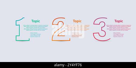 3 Optionen für Infografik-Vorlagen. Wird im Vektor für Geschäfts- und Finanzprozesse verwendet, Abbildung Stock Vektor
