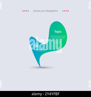 Ein blauer Infografikschritt mit Verlauf. Buntes Element von Diagramm, Diagramm, Diagramm - Teile, Prozesse, Zeitachsen. Vektor-Geschäftsvorlage Stock Vektor