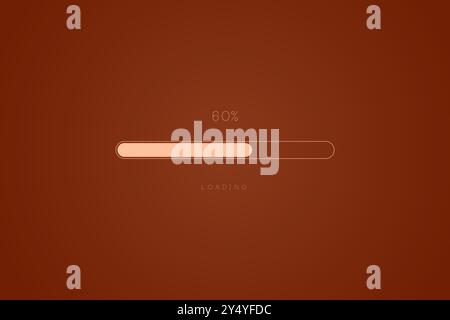 Farbtrend Braun im Gange Ladebalken 60 Prozent, Konzeptentwurf für Ladebalken, Vektorillustration Stock Vektor
