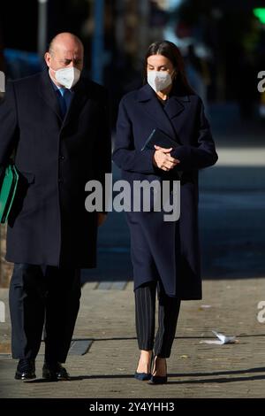 Königin Letizia von Spanien nimmt am 12. Januar 2022 an einem Treffen mit dem Vorstand von FEDER im Hauptquartier von FEDER in Madrid Teil. Stockfoto