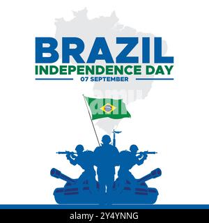 Brasilianischer Unabhängigkeitstag ,7. September, brasilianischer Unabhängigkeitstag am 7. September, Grußkarte, Post-Design-Vorlage für soziale Medien, brasilianischer Unabhängigkeitstag Stock Vektor