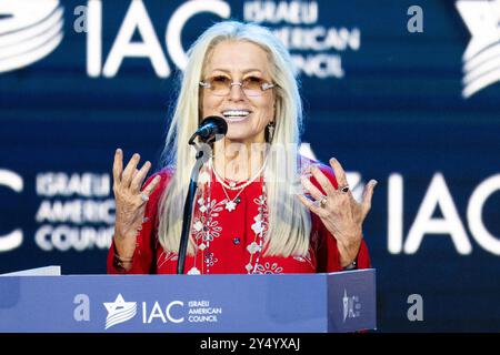 Washington, Usa. September 2024. Dr. Miriam Adelson sprach beim National Summit des Israeli-American Council (IAC) im Washington Hilton in Washington, DC (Foto: Michael Brochstein/SIPA USA) Credit: SIPA USA/Alamy Live News Stockfoto